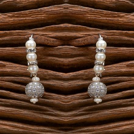 Cubic Zirconia Delicate Bali With Gold Rhodium Plating