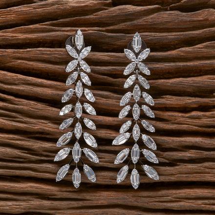 Cubic Zirconia Classic Earring With 2 Tone Black Rhodium Plating