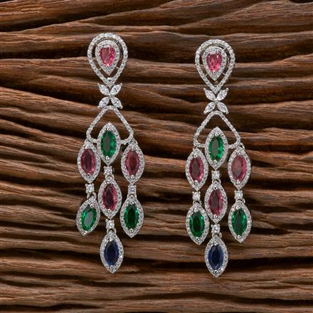 Cubic Zirconia Classic Earring With Rhodium Plating