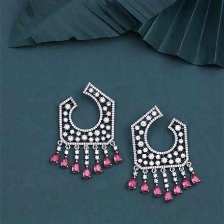 Cubic Zirconia Classic Earring With Rhodium Plating