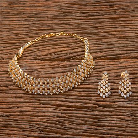 Cubic Zirconia Classic Necklace With 2 Tone Black Rhodium Plating