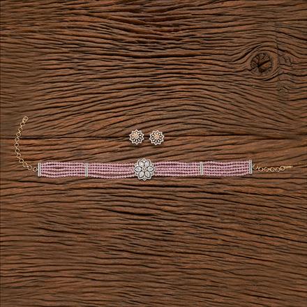 Cubic Zirconia Classic mala necklace With 2 Tone Plating