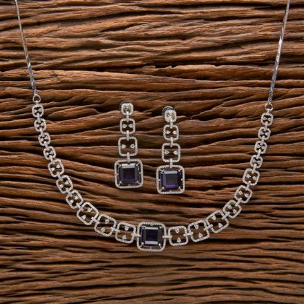 Cubic Zirconia Classic Necklace With Rhodium Plating