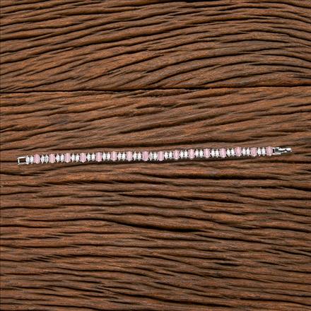 Cubic Zirconia Classic Bracelet With Rhodium Plating