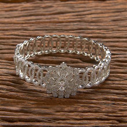 Cubic Zirconia Classic Kada With 2 Tone Black Rhodium Plating