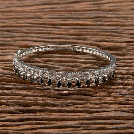 Cubic Zirconia Classic Kada With Rhodium Plating