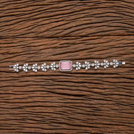 Cubic Zirconia Classic Bracelet With Rhodium Plating