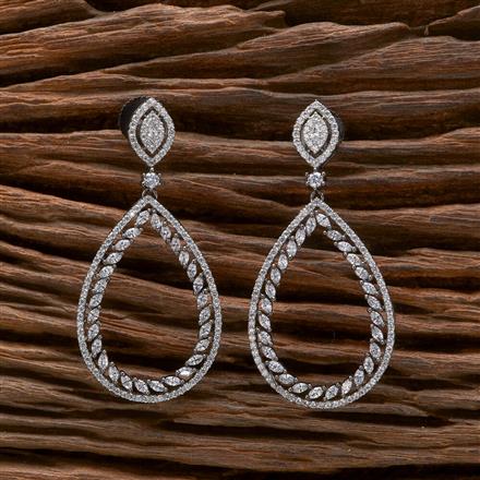 Cubic Zirconia Classic Earring With 2 Tone Black Rhodium Plating