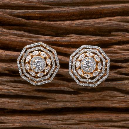 Cubic Zirconia Classic Tops With 2 Tone Black Rhodium Plating