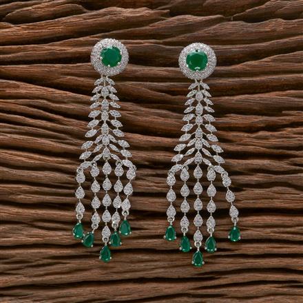 Cubic Zirconia Classic Earring With Rhodium Plating
