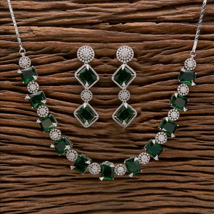 Cubic Zirconia Classic Necklace With Rhodium Plating