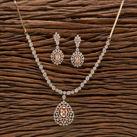 Cubic Zirconia Classic Necklace With 2 Tone Plating