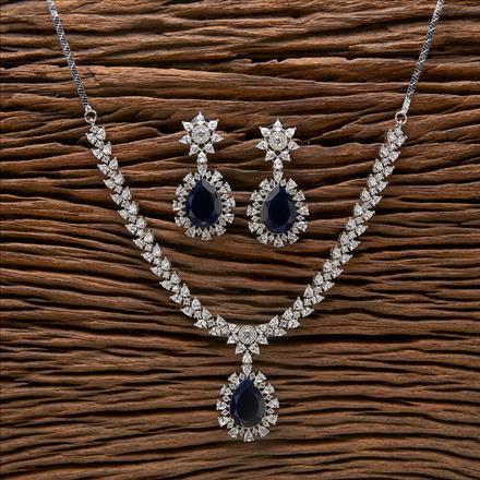 Cubic Zirconia Classic Necklace With Rhodium Plating