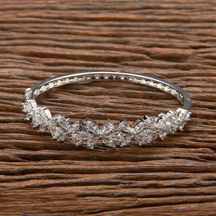 Cubic Zirconia Classic Kada With 2 Tone Rhodium Plating