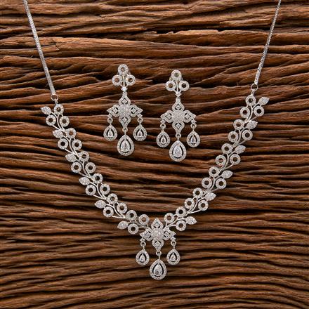 Cubic Zirconia Classic Necklace With Rhodium Plating