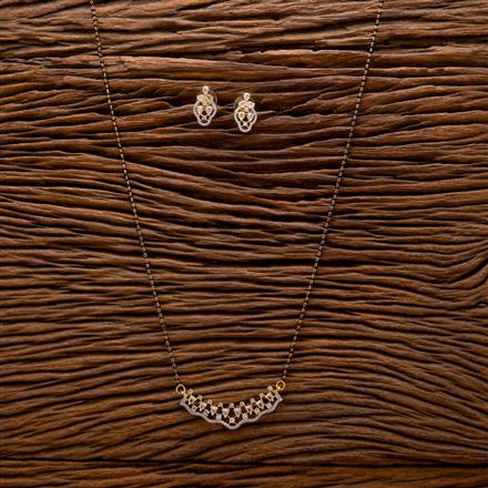 Cubic Zirconia Tanmaniya Mangalsutra With 2 Tone Plating