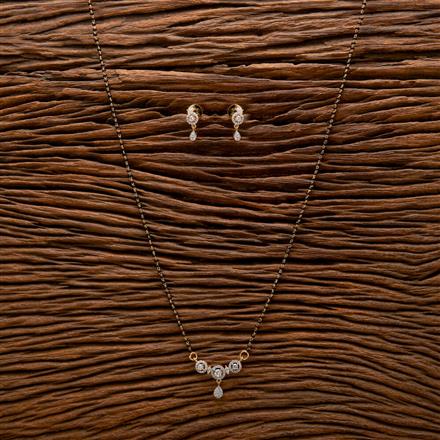 Cubic Zirconia Delicate Mangalsutra With 2 Tone Rhodium Plating