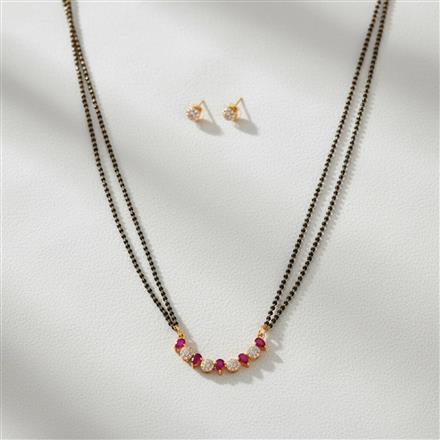 Cubic Zirconia Tanmaniya Mangalsutra With Gold Plating