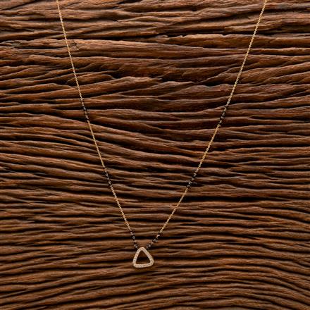 Cubic Zirconia Classic Mangalsutra With Gold Plating