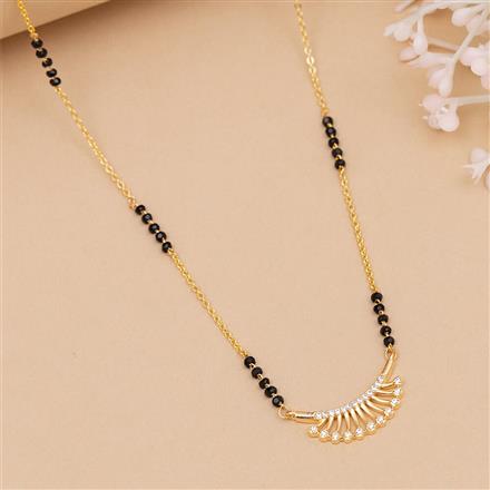 Cubic Zirconia Classic Mangalsutra With Gold Plating