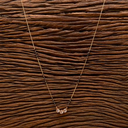 Cubic Zirconia Classic Mangalsutra With Gold Plating