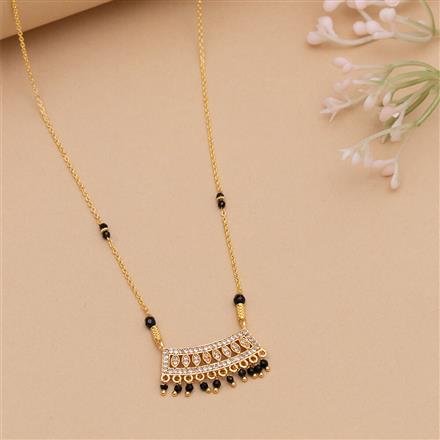Cubic Zirconia Classic Mangalsutra With Gold Plating