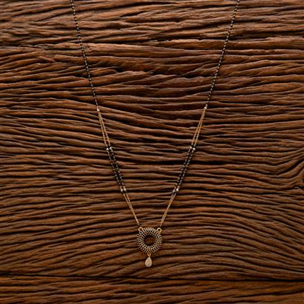 Cubic Zirconia Classic Mangalsutra With Gold Rhodium Plating