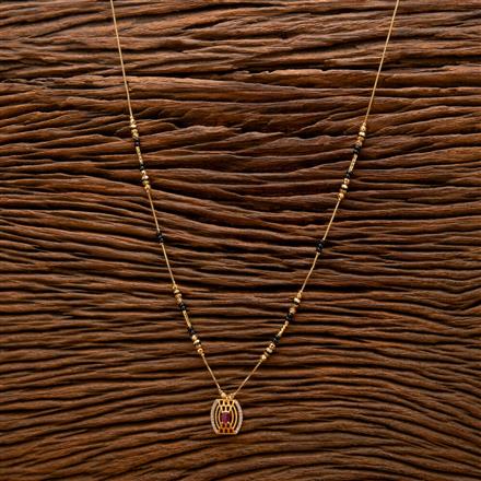 Cubic Zirconia Dokiya Mangalsutra With Gold Plating