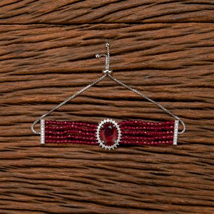 Cubic Zirconia Adjustable Bracelet With Rhodium Plating
