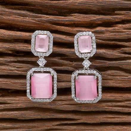 Cubic Zirconia Classic Earring With Rhodium Plating