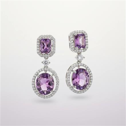 Cubic Zirconia Classic Earring With Rhodium Plating