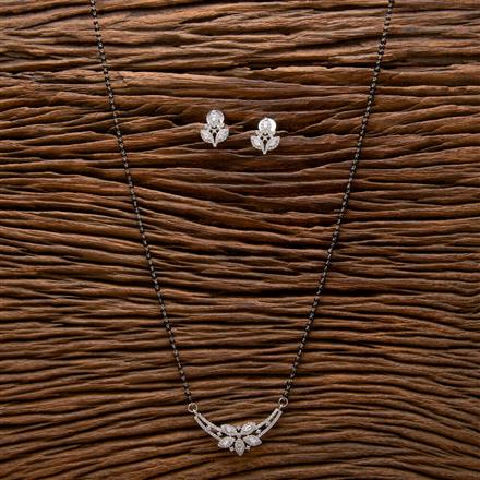 Cubic Zirconia Tanmaniya Mangalsutra With 2 Tone Rhodium Plating