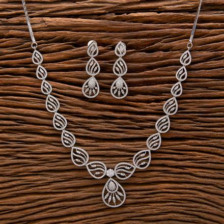 Cubic Zirconia Classic Necklace With 2 Tone Black Rhodium Plating