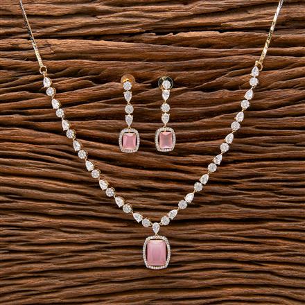 Cubic Zirconia Classic Necklace With 2 Tone Plating