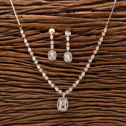 Cubic Zirconia Classic Necklace With 2 Tone Plating