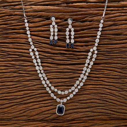 Cubic Zirconia Classic Necklace With Rhodium Plating