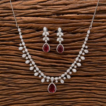 Cubic Zirconia Classic Necklace With Rhodium Plating