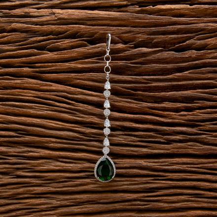 Cubic Zirconia Delicate Tikka With Rhodium Plating