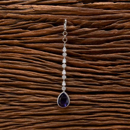 Cubic Zirconia Delicate Tikka With Rhodium Plating