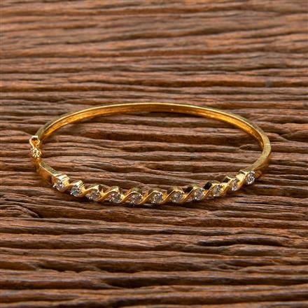 Cubic Zirconia Delicate Kada With 2 Tone Black Rhodium Plating