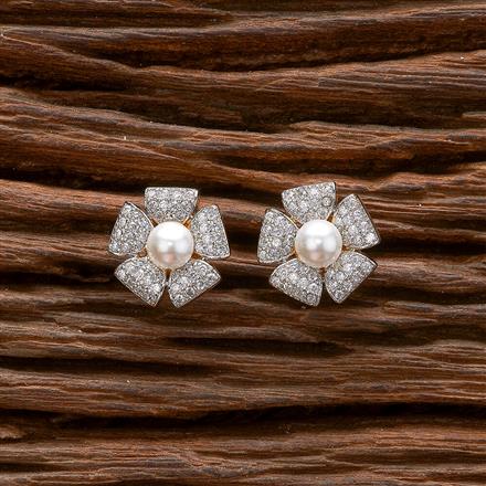 Cubic Zirconia Moti Tops With 2 Tone Rhodium Plating