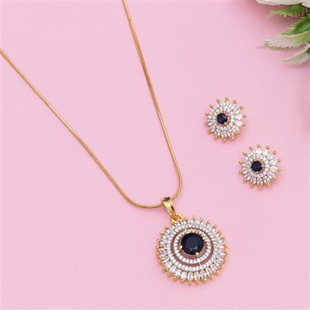 Cz Classic Pendant Set With 2 Tone Plating