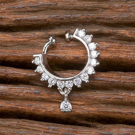 Cubic Zirconia Delicate Nose Ring With Gold Rhodium Plating
