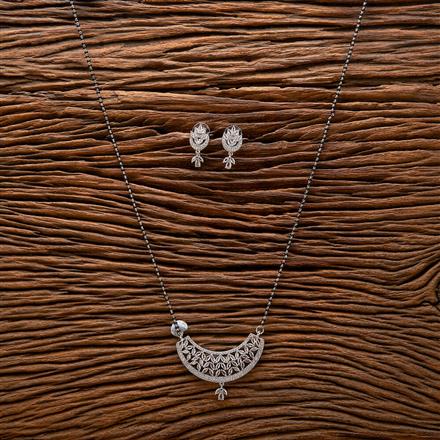 Cubic Zirconia Classic Mangalsutra With 2 Tone Rhodium Plating