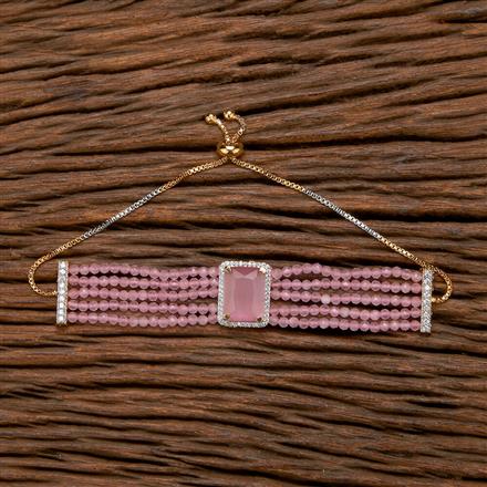 Cubic Zirconia Adjustable Bracelet With 2 Tone Plating