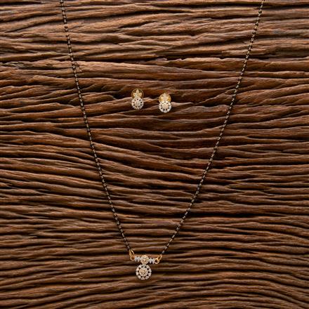 Cubic Zirconia Delicate Mangalsutra With 2 Tone Plating