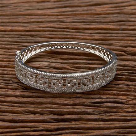 Cubic Zirconia Classic Kada With 2 Tone Rhodium Plating