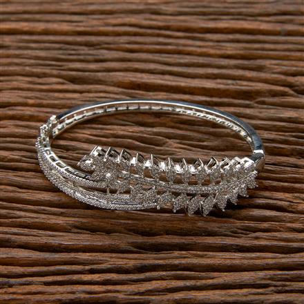 Cubic Zirconia Classic Kada With 2 Tone Rhodium Plating