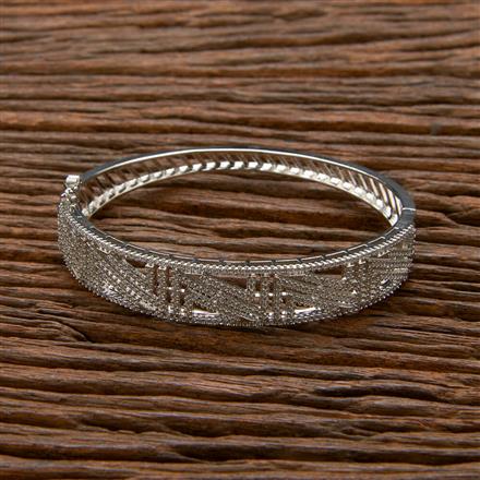 Cubic Zirconia Classic Kada With Black 2 Tone Rhodium Plating