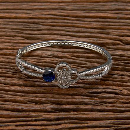 Cubic Zirconia Classic Kada With Rhodium Plating